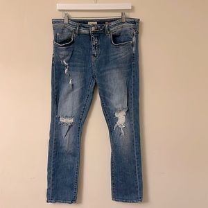 Anthropologie Pilcro Slim Boyfriend Crop Jeans, size 30